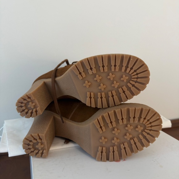 See By Chloe Karla Shearling Block Heel Boots Size 41 - Picture 3 of 5